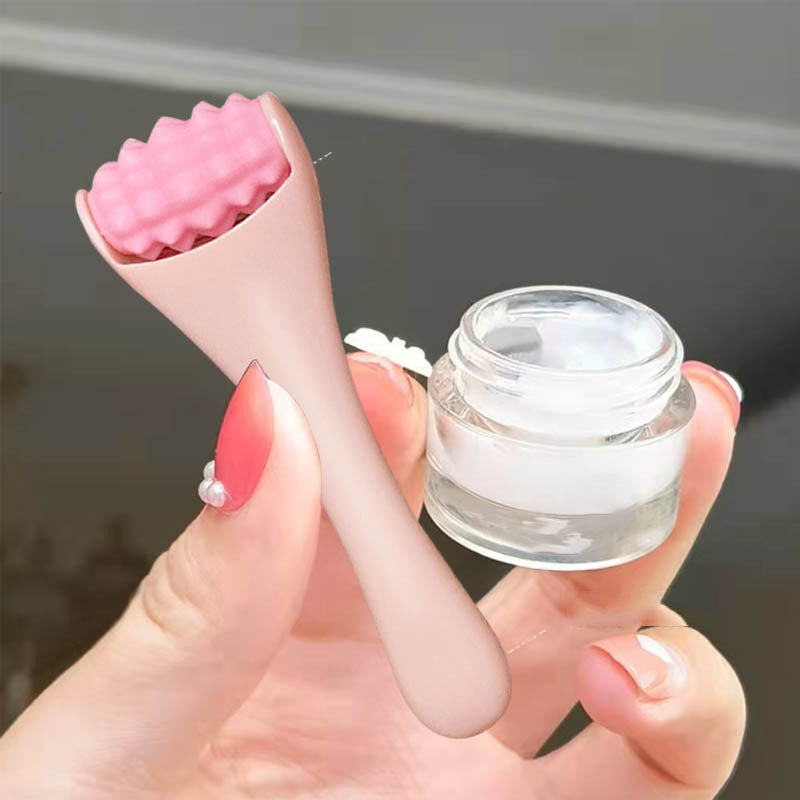 Mini Silicone Face Roller Eye Cream Applicator Facial Massager Roller for Wrinkles & Puffiness