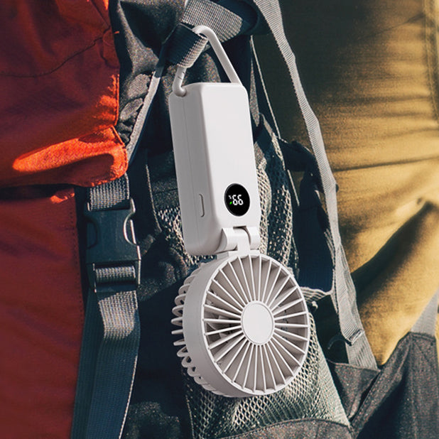 Rechargeable Mini Fan Handheld Fan With Battery Display With Carabiner Hook
