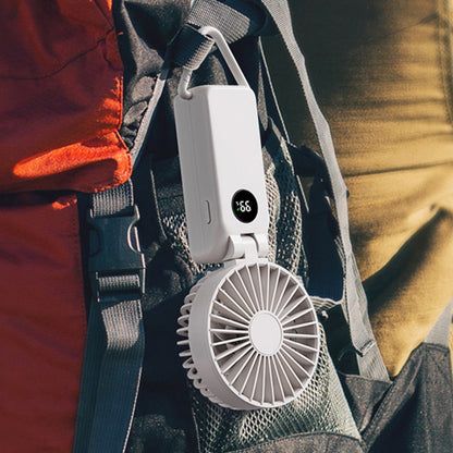 Rechargeable Mini Fan Handheld Fan With Battery Display With Carabiner Hook