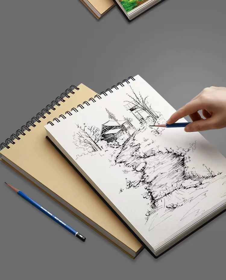 8K Sketch Book 60 Sheets Sketch Pad Top Spiral Bound Drawing Book For Kids And Adults