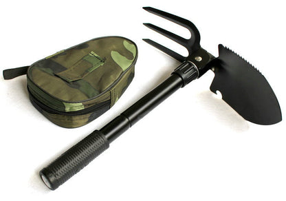 Folding Engineer Shovel Fork Small Folding Shovel Bottle Opener Shovel W/ Packing Bag