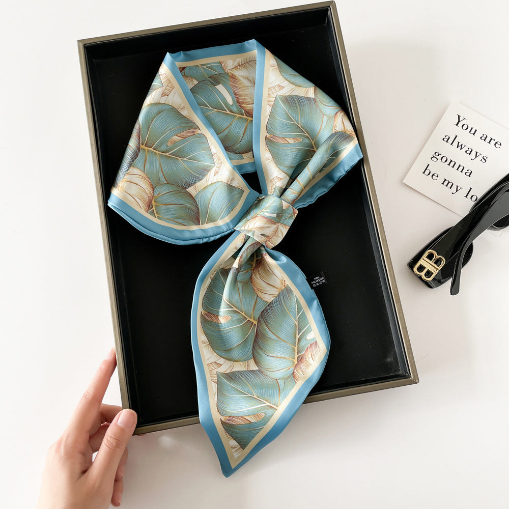 30" x 5" Silk Like Satin Long Square Scarf Neck Scarf Hair Scarves Handbags Wrap Scarf #18