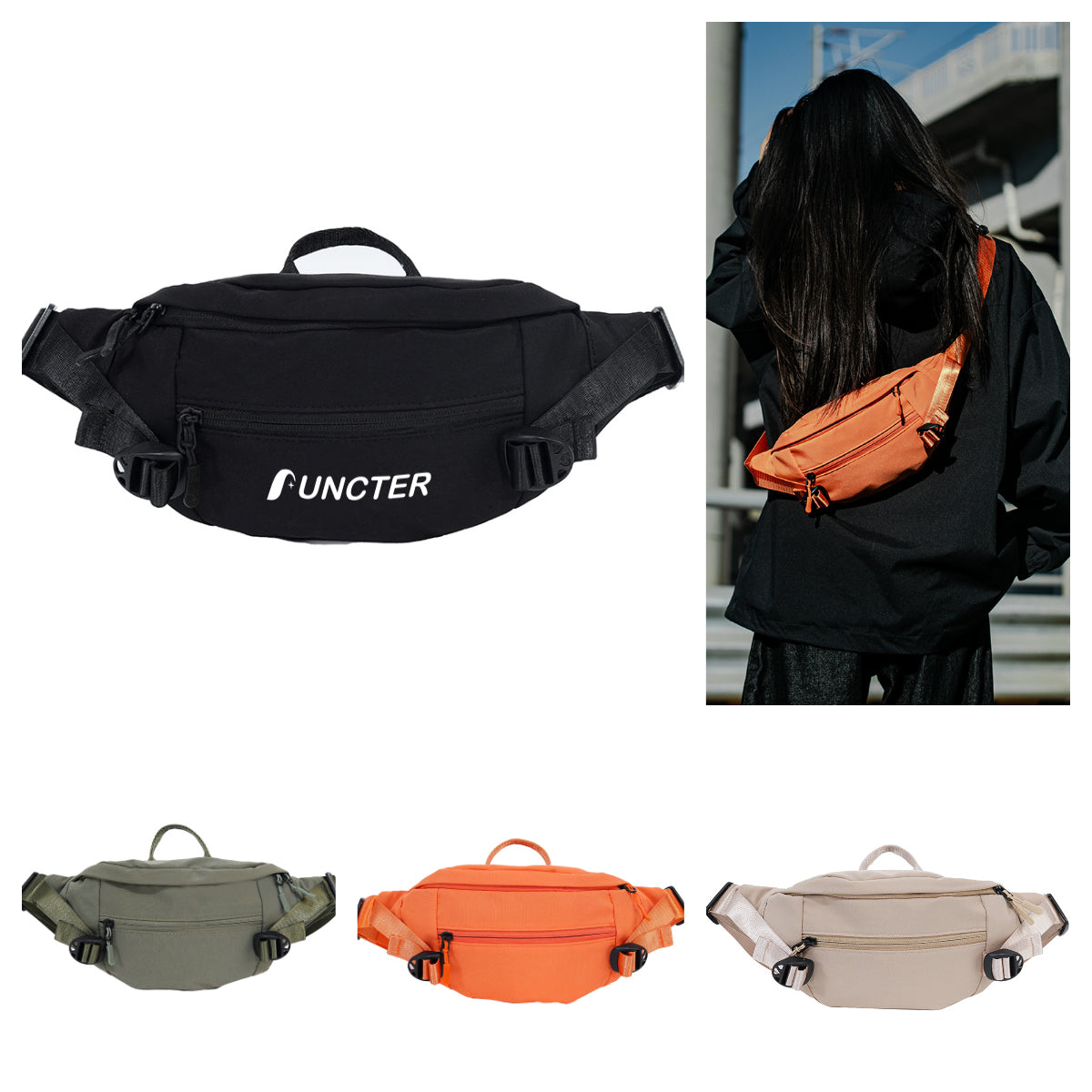 Nylon Waterproof Backpack Crossbody Waist Bag