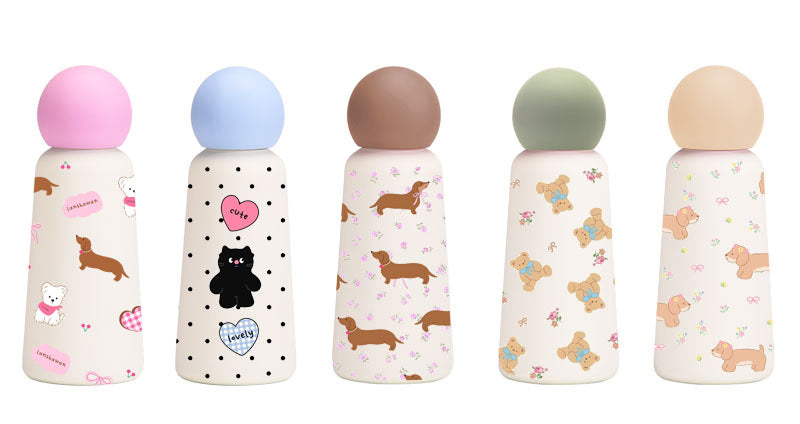 Full Imprint 12 Oz/350ml Water Bottle 316 Stainless Steel Bottle Vacuum Mug Cute Thermos-Model B