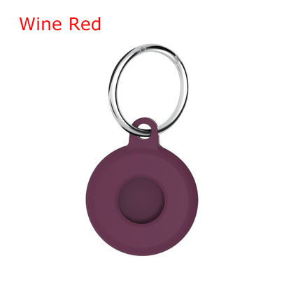 Circular Silicone Key Tag Tracker Cover Access Card Sleeve Anti-Lost Protector Holder W/ Key Ring