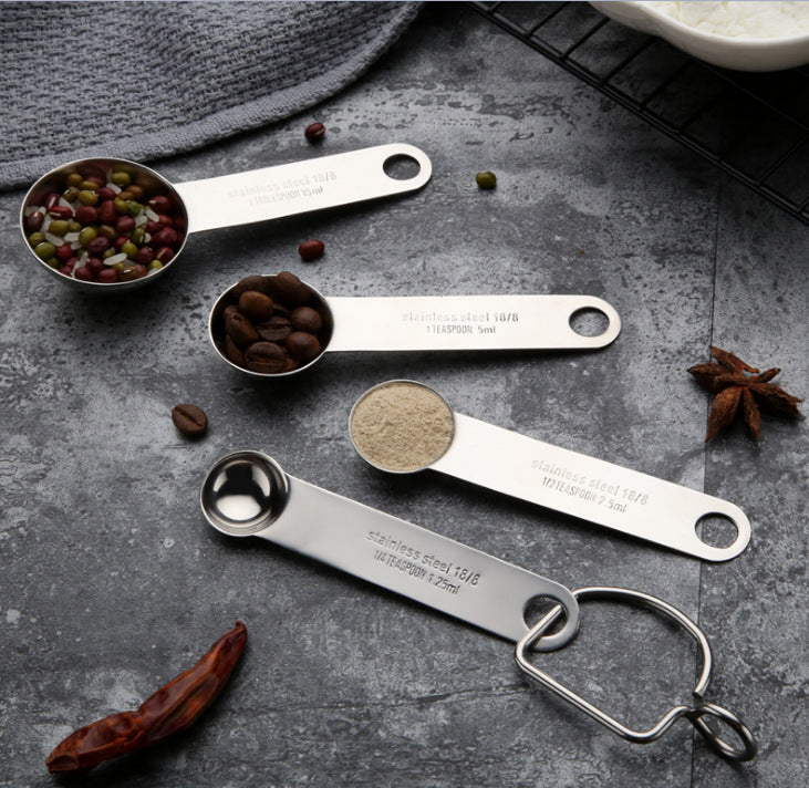 Stainless Steel Measuring Spoon w/Scale (4-Piece)