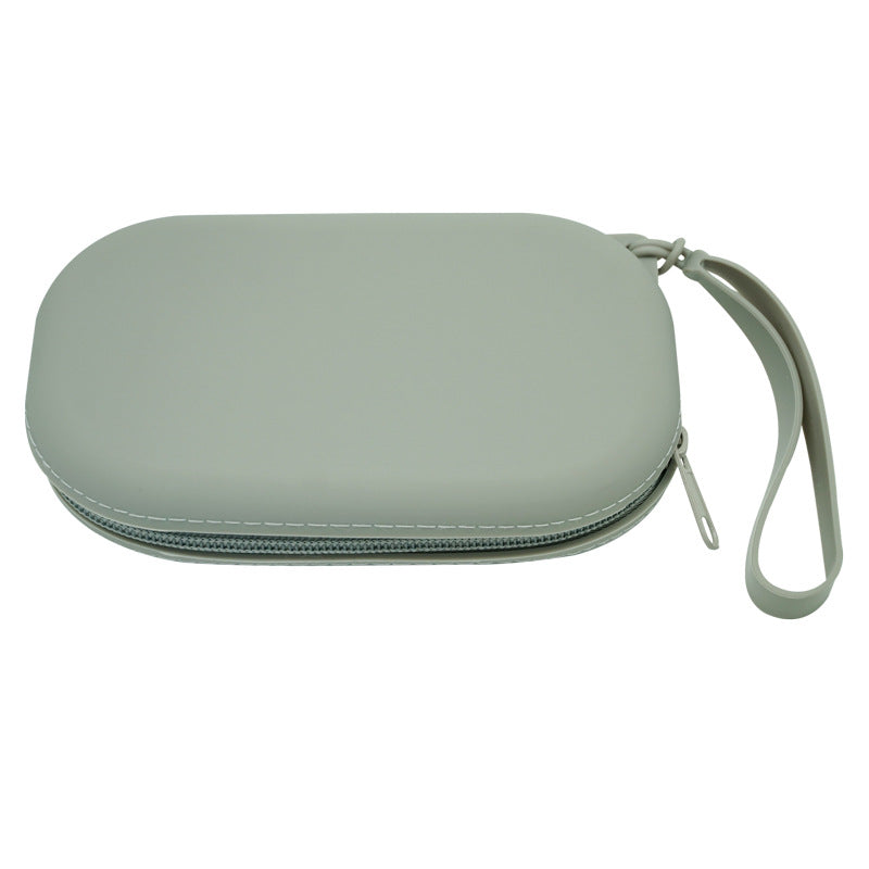 Multi Purpose Organizer Bag Portable Silicone Zippered Makeup Bag With Strap