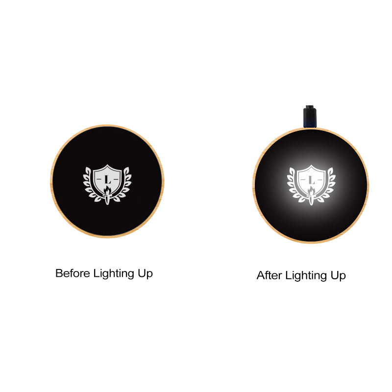 Bamboo Flashing LED Light Up Wireless Charger (White Light)