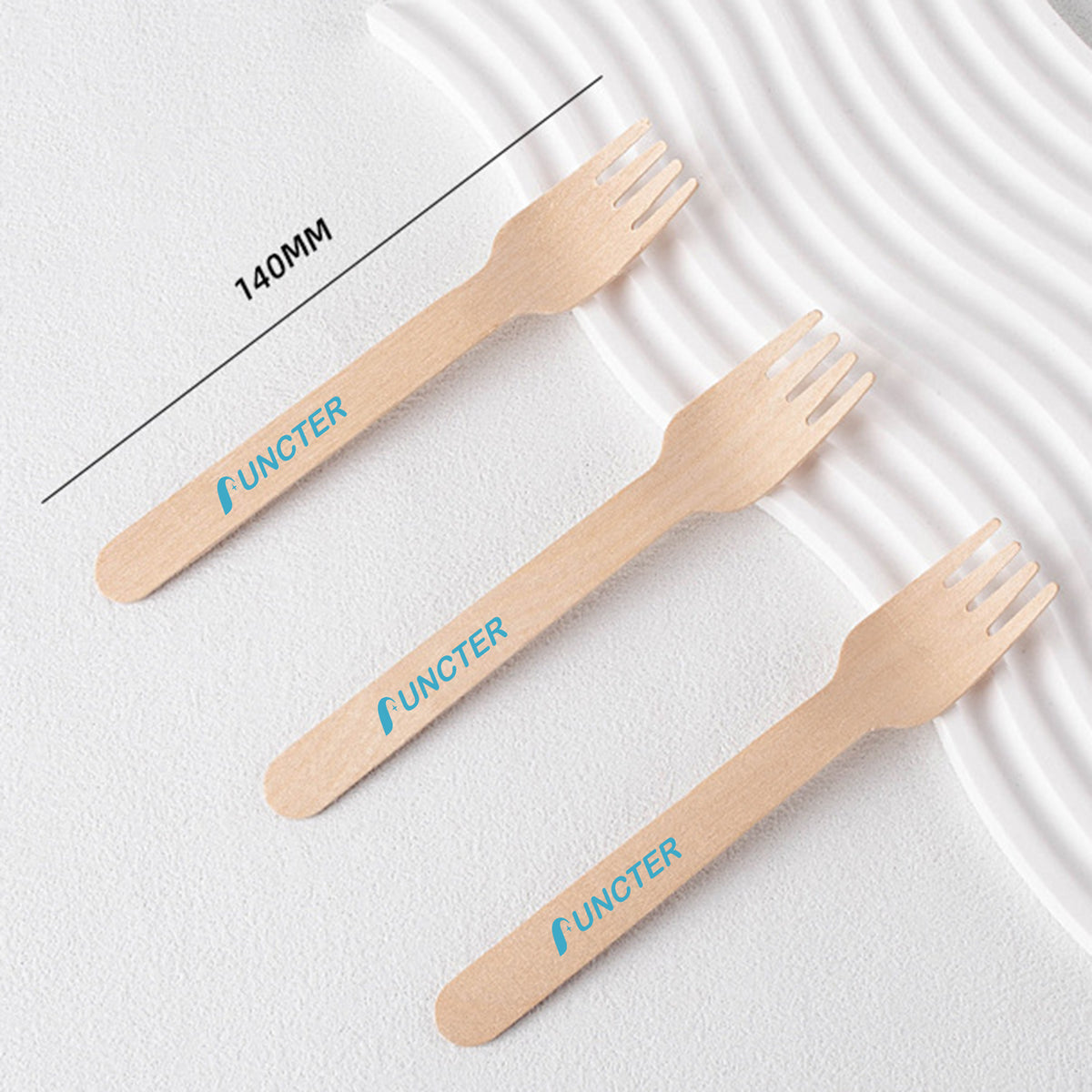 5.5" L Eco-Friendly Wooden Tasting Forks for Cake Cocoa Coffee Ice Cream