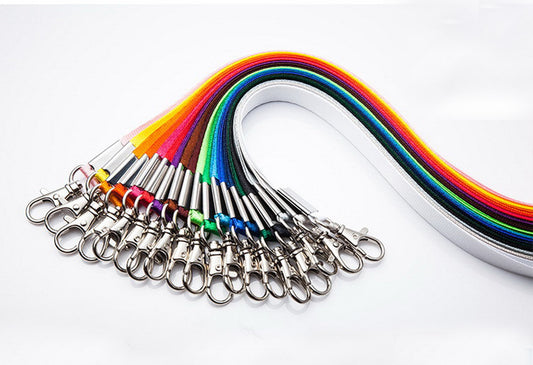 18" Colorful Polyester Lanyard w/Metal Hook