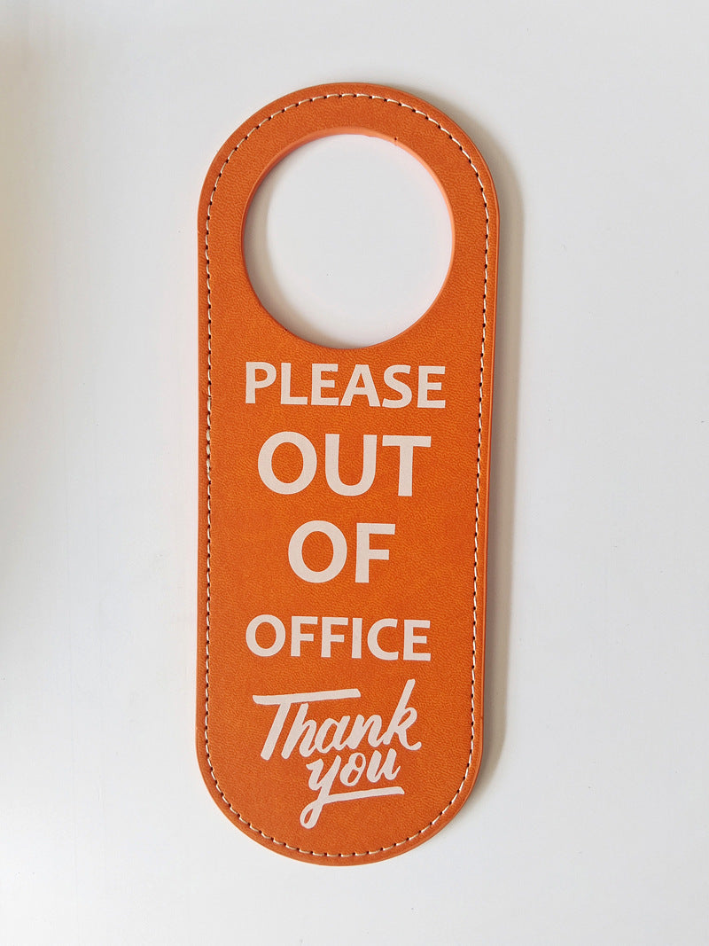 PU Leather Door Hanger Sign For Hotel Guest Room Home Bedroom Office