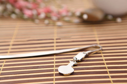 Metal Bookmark With Blue And White Porcelain Pendent