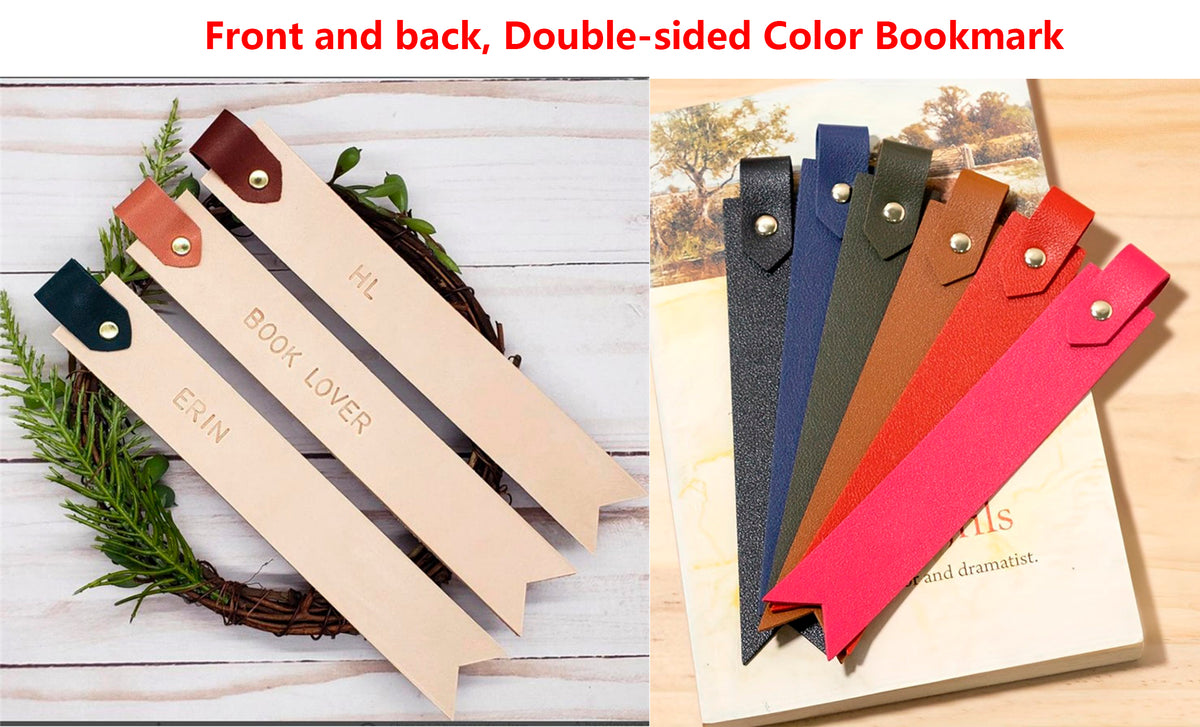 PU Leather Bookmark Classic Stitched Bookmark Page Markers Reading Gifts