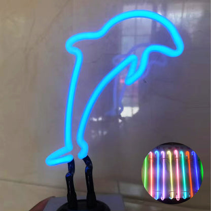 Custom Shaped Tabletop Neon Sign Glass Tube Neon Light with Base