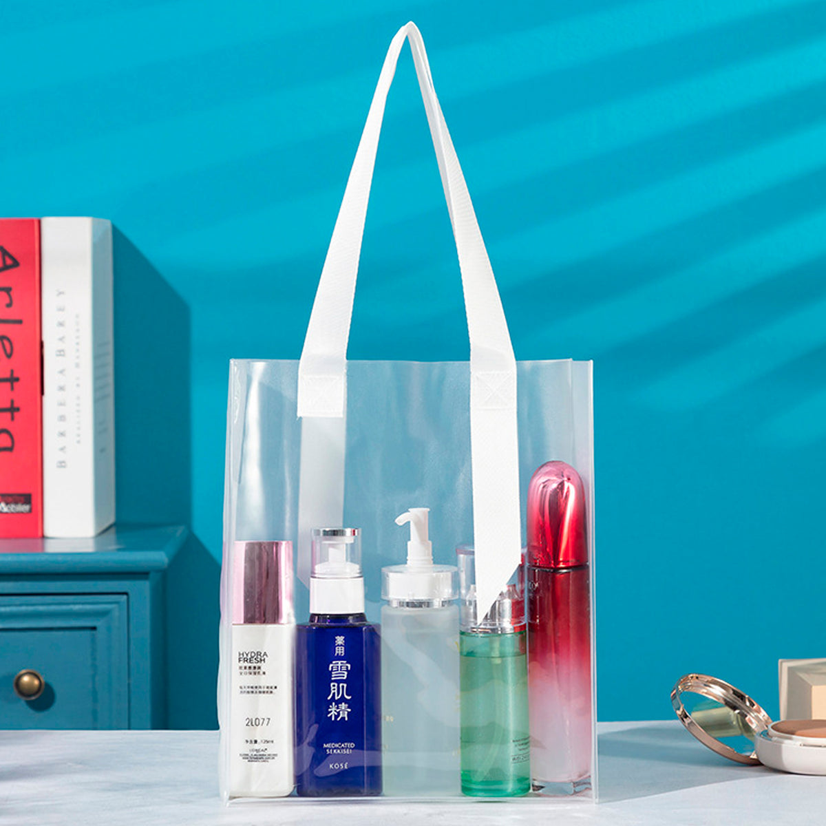11.43 X13.79" Clear & Frosted PVC Tote Bag for Shopping