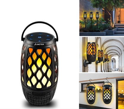 2PCS Outdoor LED Flame Atmosphere Lamp Wireless Speaker W/A Pole