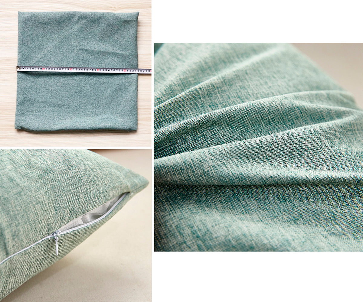 19.7 x 19.7" Embroidery Premium Square Linen Throw Pillowcase With Hidden Zipper
