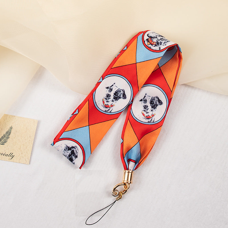 2" Full Custom Orange Satin Phone Lanyard Badge Lanyard Neck Strap w/Lanyard Pad Compatible #11