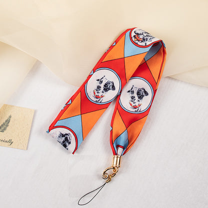 2" Full Custom Orange Satin Phone Lanyard Badge Lanyard Neck Strap w/Lanyard Pad Compatible #11