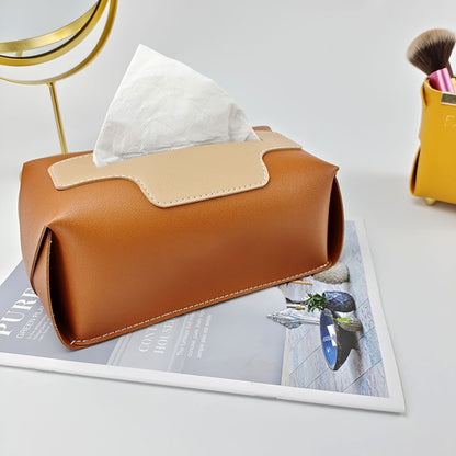 PU Leather Tissue Box Cover Rectangle - Modern Tissue Box Holder