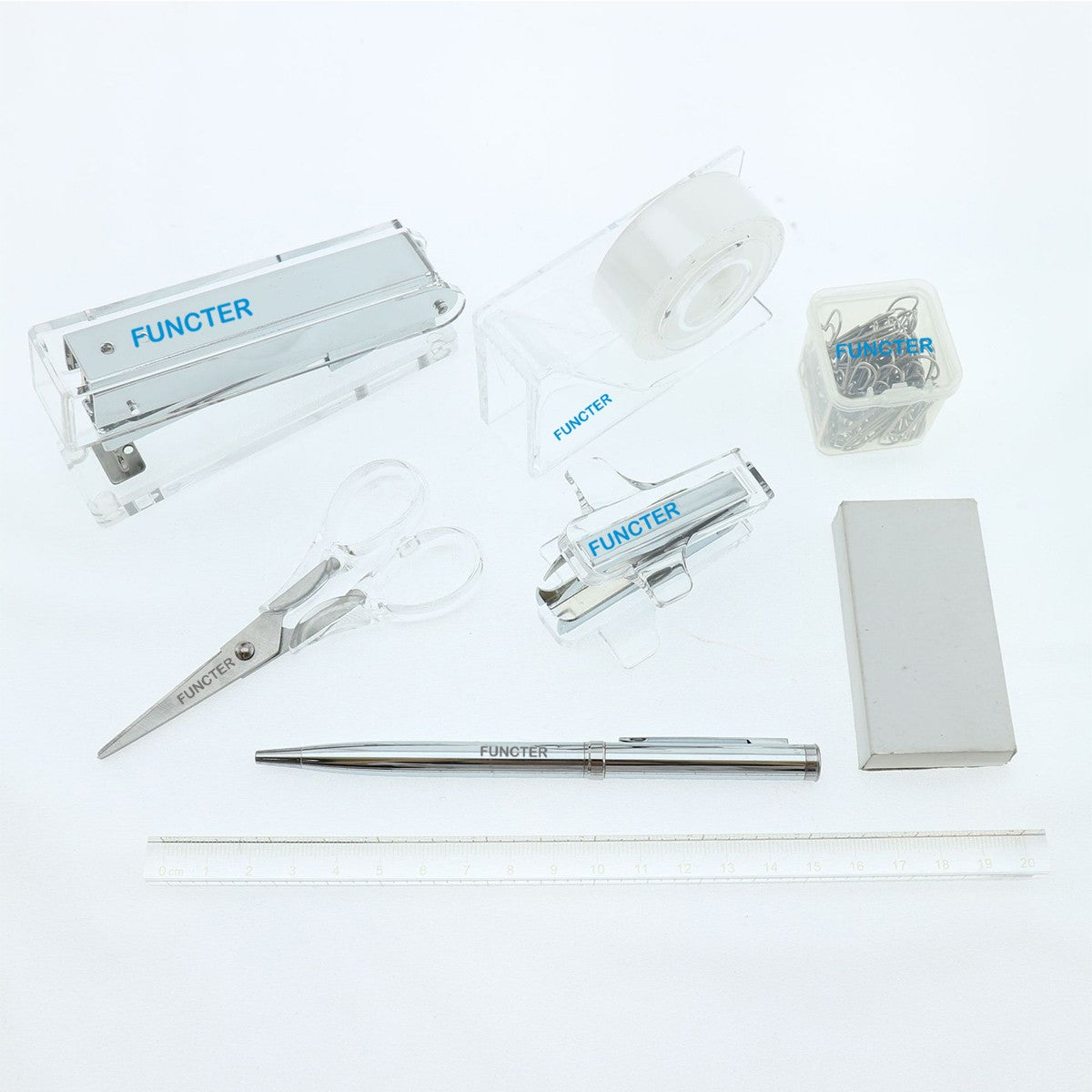 Mini Transparent Acrylic Stapler Stationery 8 PCS Set #4