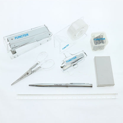 Mini Transparent Acrylic Stapler Stationery 8 PCS Set #4