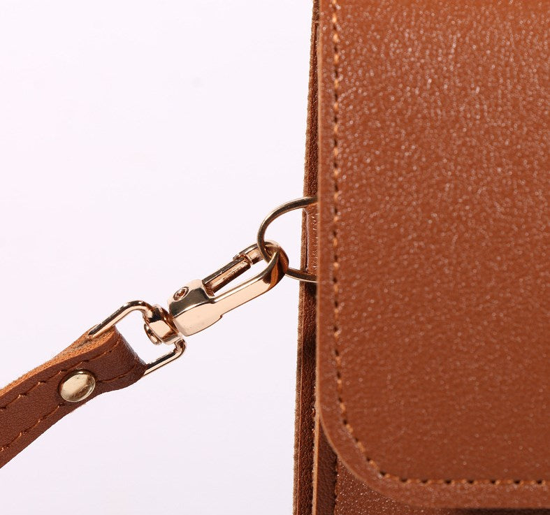 Touch Screen PU Leather Purse Bag Small Crossbody Bag Mini Messenger Bag Single Shoulder Handbag