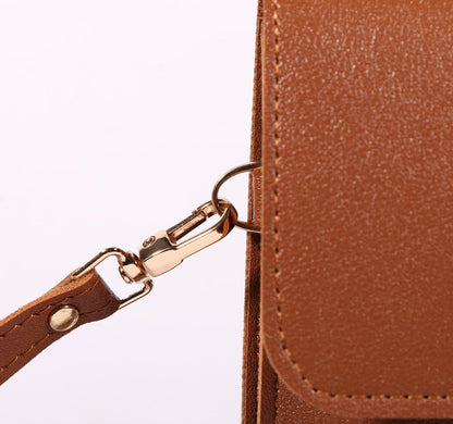 Touch Screen PU Leather Purse Bag Small Crossbody Bag Mini Messenger Bag Single Shoulder Handbag