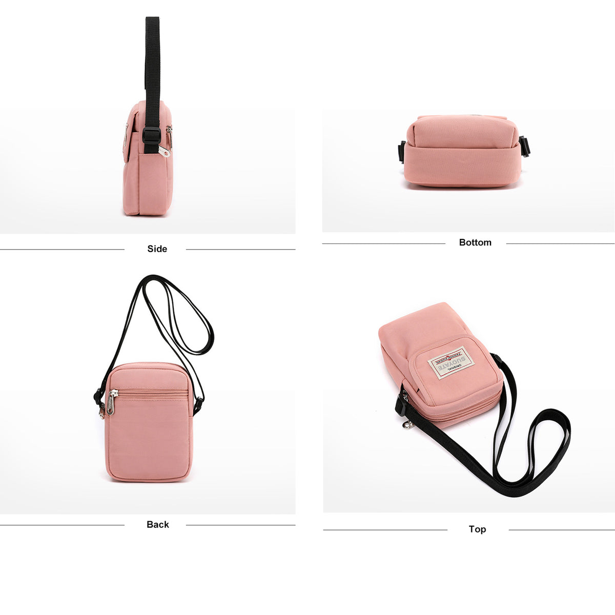Nylon Mini Crossbody Bag Single Shoulder Bag Daily Cell Phone Purse Bag Stadium Approved Bag