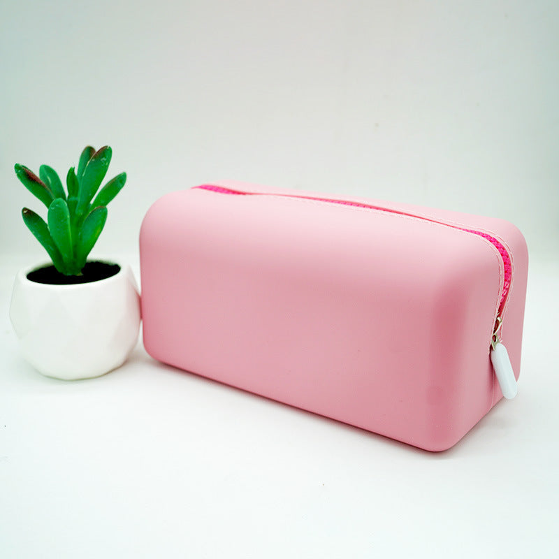 Portable Water Resistant Silicone Zipper Makeup Bag Multi Purpose Gadget Organizer Bag