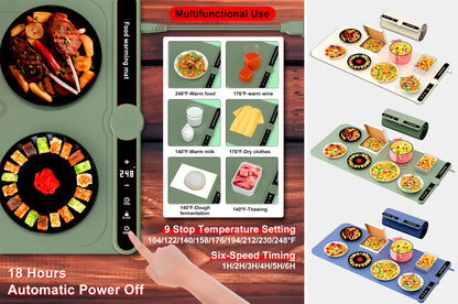 Food Warming Mat Electric Warming Tray Roll Up Food Warmers for Parties Buffet-Large Size