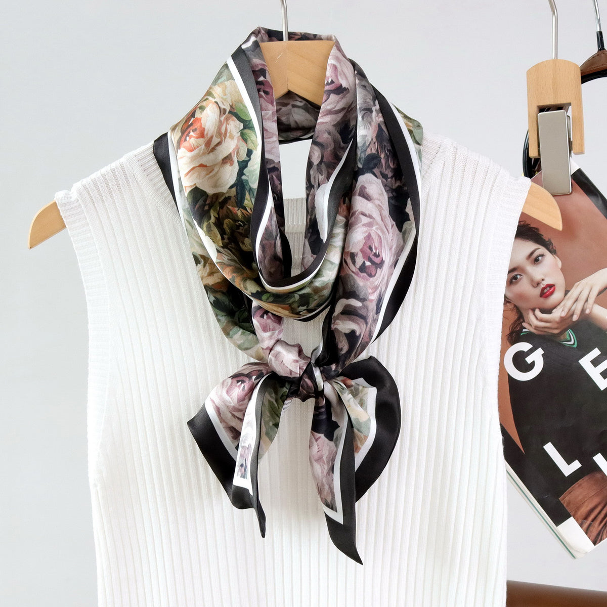Custom 5.9" x 59" 100% Silk Long Neck Scarf Silk Purse Scarf