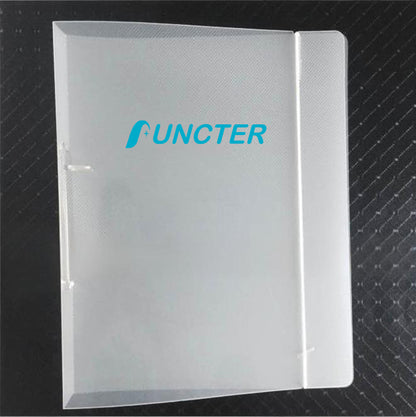 B5 Clear Hard Cover Round Ring Binders 2-Ring Binder Document Folder W/ Elastic Band