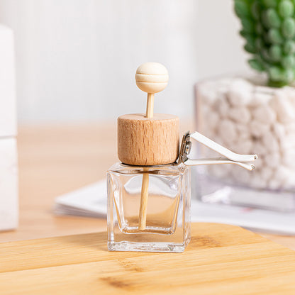0.3 oz. Crystal Flat Square Shape Car Air Vent Perfume Bottle, Luxury Fragrance All The Way With