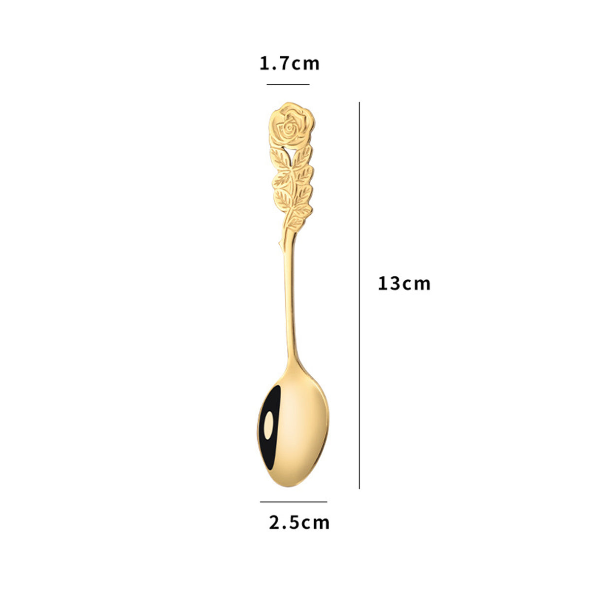 Coffee Spoons Stainless Steel Rose Handle Teaspoons Durable Dessert Spoons