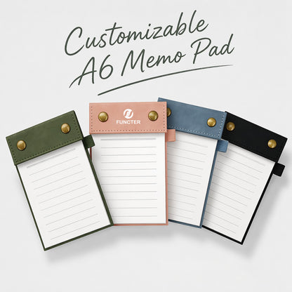 A6 Reusable Pocket Notepad Set Tear-Off Lined Pages W/ Pen Sleeve