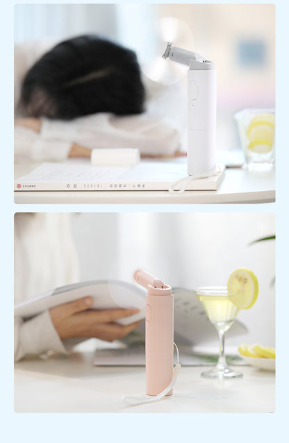 2000mAh Power Bank Folding Handheld Mini Fan Portable Rechargeable Small Foldable