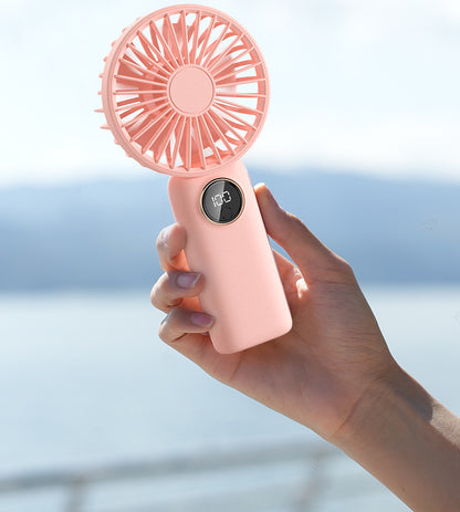 Rechargeable Mini Fan Handheld Fan Desktop Fan With Battery Display Phone Stand