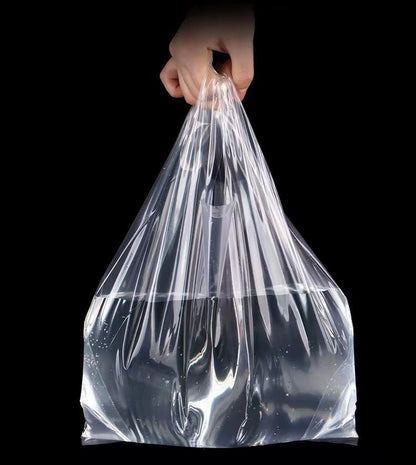 6"x8" 2.4mil PE Merchandise Shopping Bags Plastic Vest Bag W/Handle & Gusset