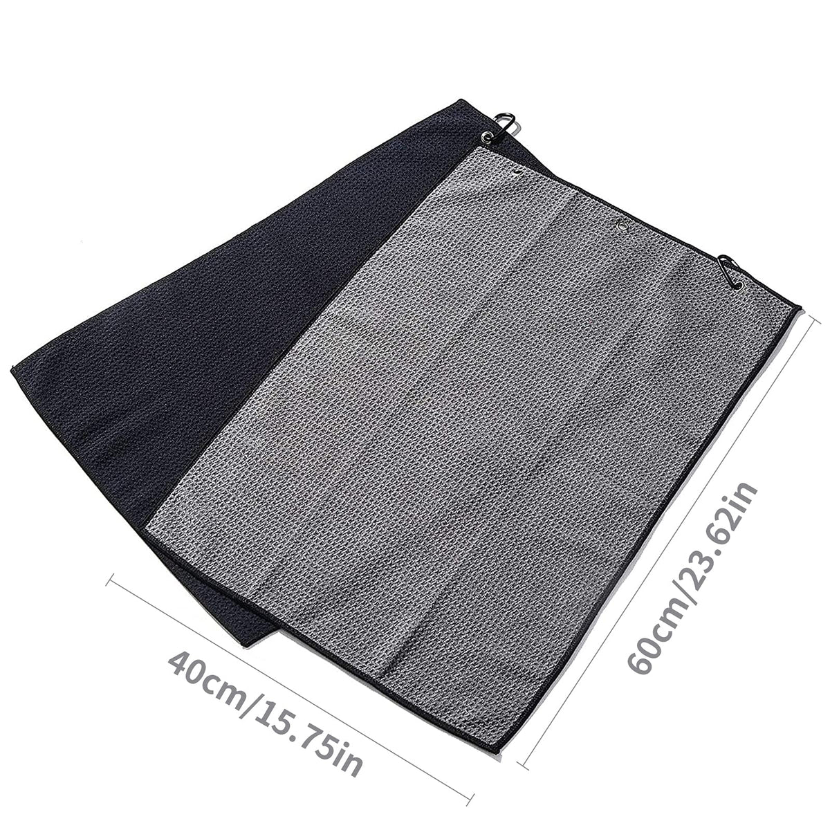 Microfiber Waffle Pattern Tri-fold Golf Towel Set Golf Club Cleaning Brush Kit