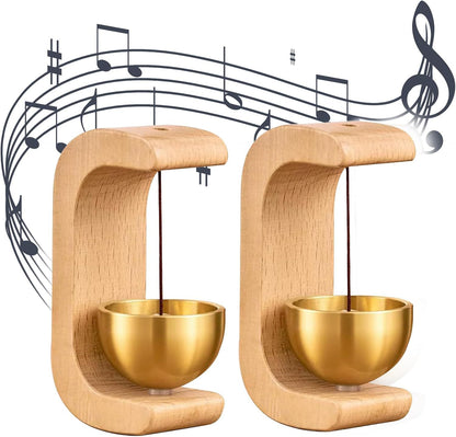 Wooden Brass Doorbell Entry Wind Chime Home Decorative Copper Bell Ornament