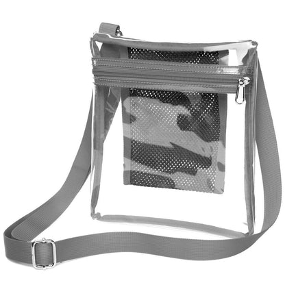 Women`s PVC Transparent Shoulder Bag Clear Crossbody Bag with Strap Stadium Approved Bag