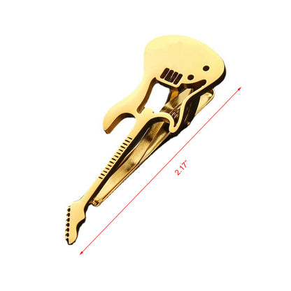 Stainless Steel Guitar Pin Elegant Tie Bar Clip