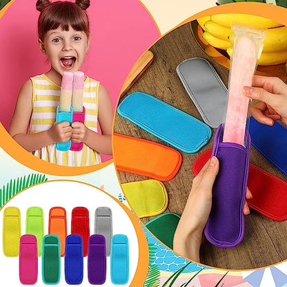 Reusable Popsicle Bags Holders, Freezer Ice Cream Pop Sleeves