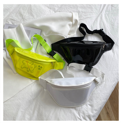 PVC Waist Bag Fanny Pack W/Two Zipper Pockets
