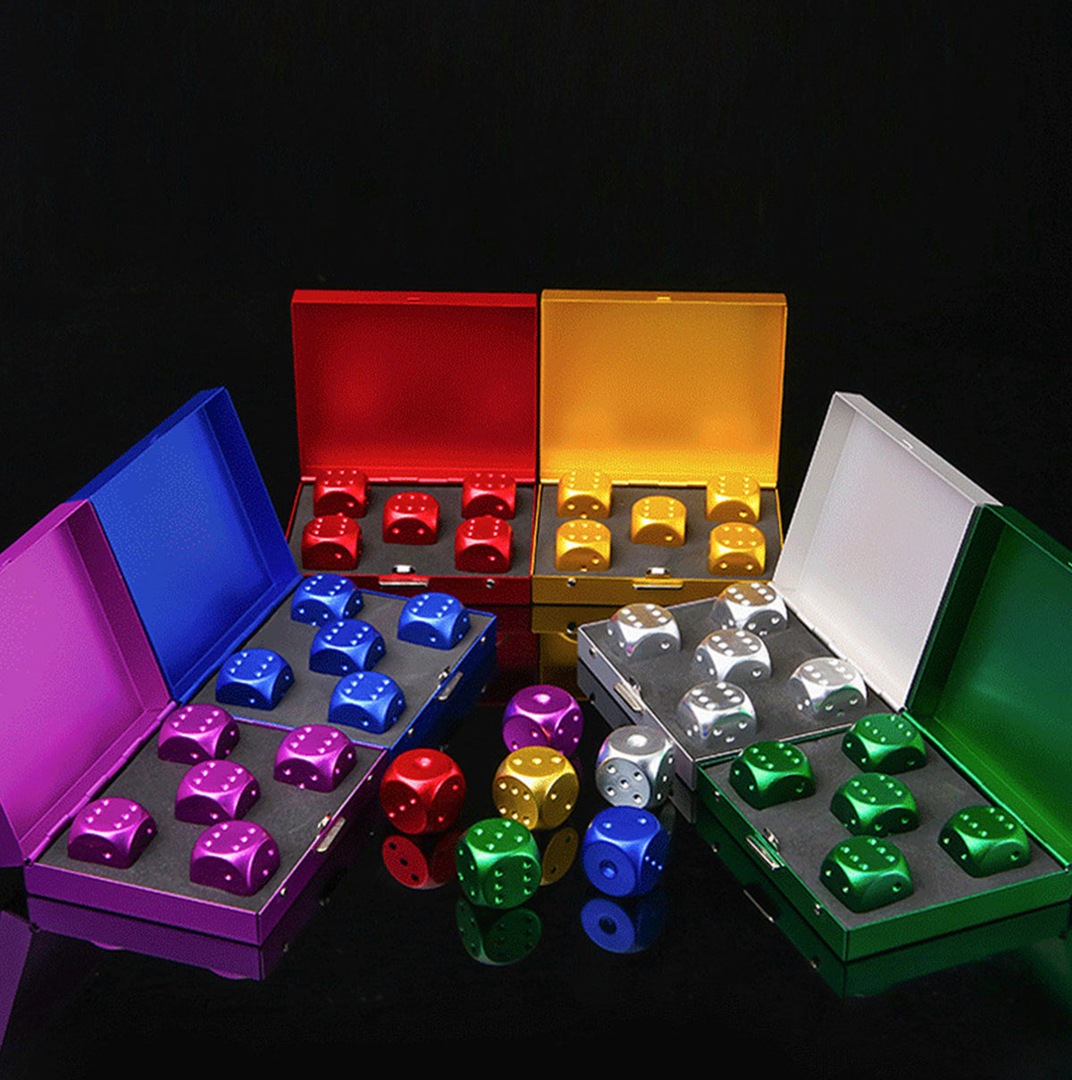 5 Pcs Metal Dice Game Set w/ Metal Container