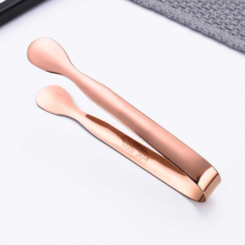 4.2" 304 Stainless Steel Ice Tongs Cooking Kitchen Tongs(Gold & Rose Gold & Rainbow & Black)