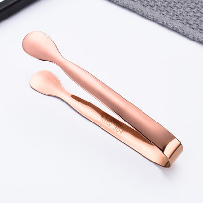 4.2" 304 Stainless Steel Ice Tongs Cooking Kitchen Tongs(Gold & Rose Gold & Rainbow & Black)