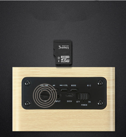 Stereo Sound Wood Fabric Square Wireless Speaker