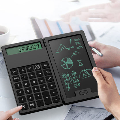 3" 1 Mini Intelligent Folding Portable Scientific Function Calculator with LCD Writing Notepad